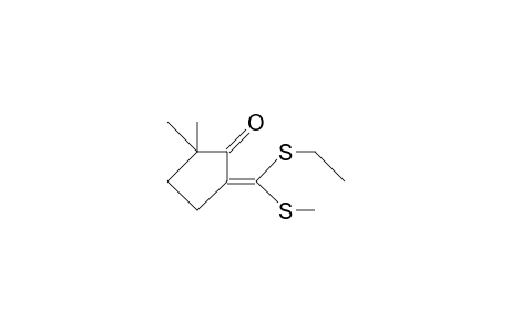 (E)-5,5-Dimethyl-2-(1-ethylthio-1-methylthio-methylene)-cyclopentanone