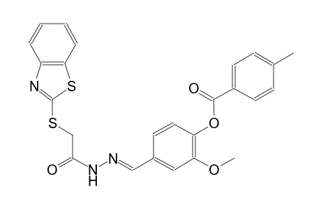 4-((E)-{[(1,3-benzothiazol-2-ylsulfanyl)acetyl]hydrazono}methyl)-2-methoxyphenyl 4-methylbenzoate