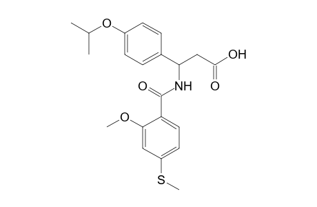 3-(4-isopropoxyphenyl)-3-[(2-methoxy-4-methylsulfanyl-benzoyl)amino]propanoic acid