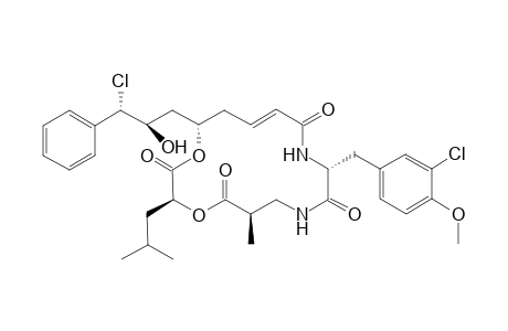 (E)-(3S,6R,10R,16S)-16-((2R,3S)-3-Chloro-2-hydroxy-3-phenyl-propyl)-10-(3-chloro-4-methoxy-benzyl)-3-isobutyl-6-methyl-1,4-dioxa-8,11-diaza-cyclohexadec-13-ene-2,5,9,12-tetraone