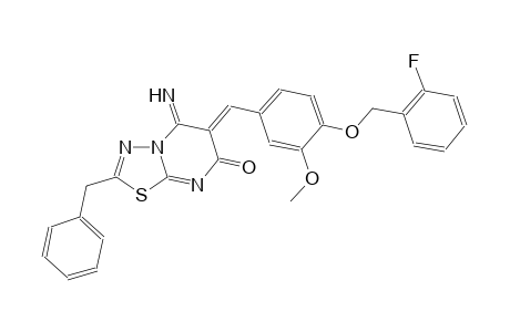 7H-[1,3,4]thiadiazolo[3,2-a]pyrimidin-7-one, 6-[[4-[(2-fluorophenyl)methoxy]-3-methoxyphenyl]methylene]-5,6-dihydro-5-imino-2-(phenylmethyl)-, (6Z)-