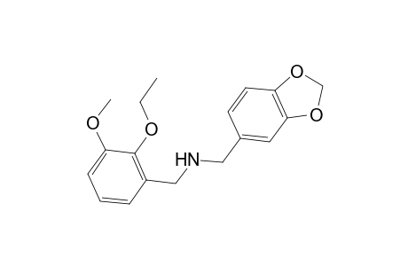 (2H-1,3-benzodioxol-5-ylmethyl)[(2-ethoxy-3-methoxyphenyl)methyl]amine