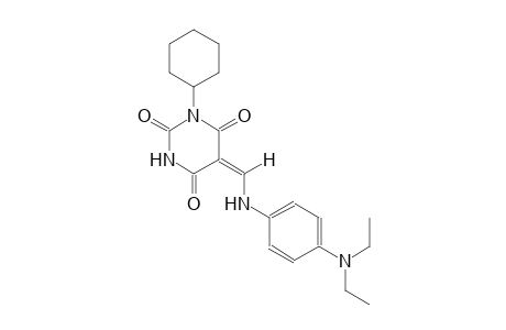 (5E)-1-cyclohexyl-5-{[4-(diethylamino)anilino]methylene}-2,4,6(1H,3H,5H)-pyrimidinetrione