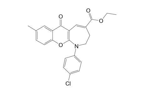 N-PARA-CHLOROPHENYL-2,3-DIHYDRO-4-ETHOXYCARBONYL-8-METHYL-CHROMANO-[2,3-B]-AZEPINE-6-ONE