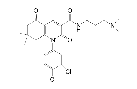 3-Quinolinecarboxamide, 1-(3,4-dichlorophenyl)-N-[3-(dimethylamino)propyl]-1,2,5,6,7,8-hexahydro-7,7-dimethyl-2,5-dioxo-