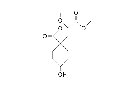 8T-Hydroxy-3-methoxy-1R-oxo-2-oxa-spiro(4.5)decane-3-carboxylic acid, methyl ester