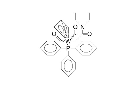 trans-/.eta.-5/-Cyclopentadienyl-(2-diethylamino-2-oxo-ethyl)-triphenylphosphino tungsten dicarbonyl