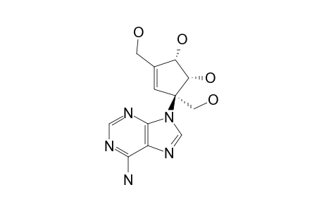 (+/-)-9-[2A,5-DIDEHYDRO-2A-CARBA-BETA-PSICOFURANOSYL]-ADENINE;(+/-)-PSICOPLANOCIN-A