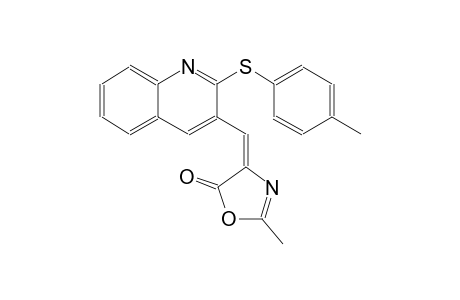 5(4H)-oxazolone, 2-methyl-4-[[2-[(4-methylphenyl)thio]-3-quinolinyl]methylene]-, (4E)-