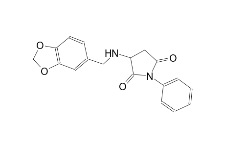 2,5-pyrrolidinedione, 3-[(1,3-benzodioxol-5-ylmethyl)amino]-1-phenyl-