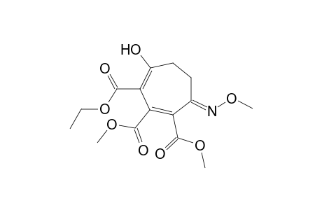 4-Hydroxy-7-(methoxyimino)cyclohepta-1,3-diene-1,2,3-tricarboxylic acid 3-ethyl ester 1,2-dimethyl ester