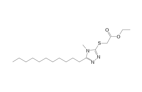[(4-methyl-5-undecyl-4H-1,2,4-triazol-3-yl)thio]acetic acid, ethyl ester