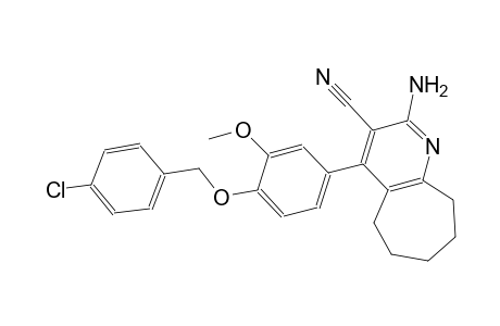 2-amino-4-{4-[(4-chlorobenzyl)oxy]-3-methoxyphenyl}-6,7,8,9-tetrahydro-5H-cyclohepta[b]pyridine-3-carbonitrile
