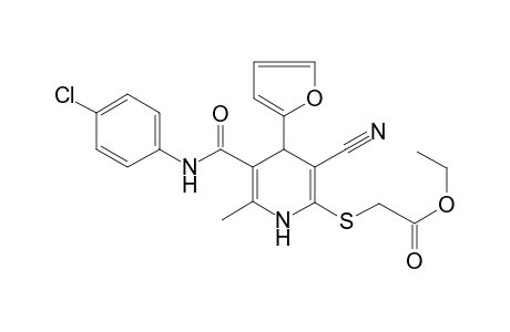 2-[[5-[(4-chloroanilino)-oxomethyl]-3-cyano-4-(2-furanyl)-6-methyl-1,4-dihydropyridin-2-yl]thio]acetic acid ethyl ester