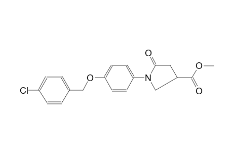 3-pyrrolidinecarboxylic acid, 1-[4-[(4-chlorophenyl)methoxy]phenyl]-5-oxo-, methyl ester
