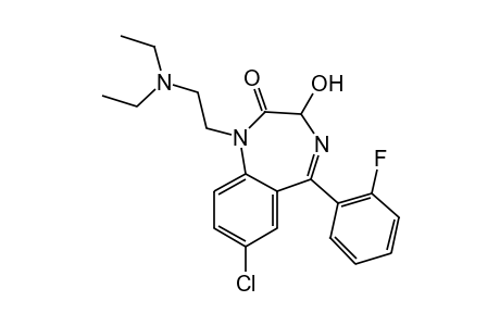 7-chloro-1-[2-(diethylamino)ethyl]-1,3-dihydro-5-(o-fluorophenyl)-3-hydroxy-2H-1,4-benzodiazepin-2-one