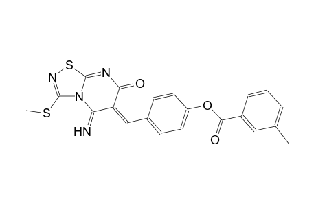 4-[(Z)-(5-imino-3-(methylsulfanyl)-7-oxo-5H-[1,2,4]thiadiazolo[4,5-a]pyrimidin-6(7H)-ylidene)methyl]phenyl 3-methylbenzoate