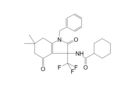 N-[1-benzyl-6,6-dimethyl-2,4-dioxo-3-(trifluoromethyl)-2,3,4,5,6,7-hexahydro-1H-indol-3-yl]cyclohexanecarboxamide