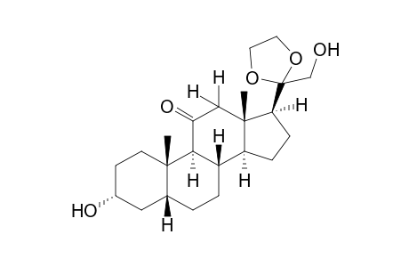 3α,21-dihydroxy-5β-pregnane-11,20-dione, cyclic 20-(ethylene acetal)