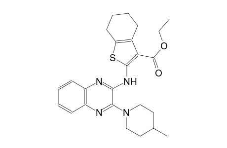 ethyl 2-{[3-(4-methyl-1-piperidinyl)-2-quinoxalinyl]amino}-4,5,6,7-tetrahydro-1-benzothiophene-3-carboxylate