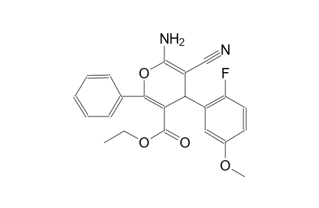 4H-pyran-3-carboxylic acid, 6-amino-5-cyano-4-(2-fluoro-5-methoxyphenyl)-2-phenyl-, ethyl ester