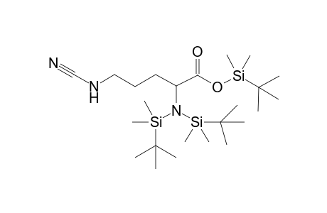 t-Butyldimethylsilyl 2-[N,N-bis(t-butyldimethylsilyl)amino]-5-(cyanoamino)pentanecarboxylate