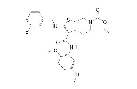 thieno[2,3-c]pyridine-6(5H)-carboxylic acid, 3-[[(2,5-dimethoxyphenyl)amino]carbonyl]-2-[[(3-fluorophenyl)methyl]amino]-4,7-dihydro-, ethyl ester
