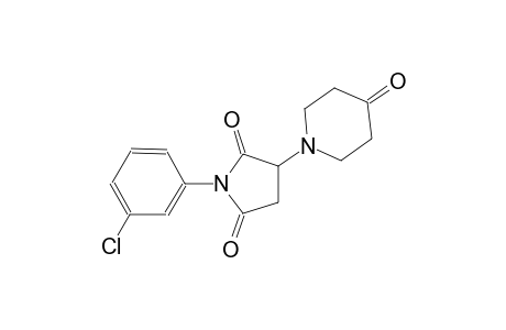 2,5-pyrrolidinedione, 1-(3-chlorophenyl)-3-(4-oxo-1-piperidinyl)-
