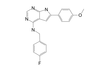 4-(PARA-FLUOROBENZYLAMINE)-6-(4-METHOXYPHENYL)-7H-PYRROLO-[2,3-D]-PYRIMIDINE