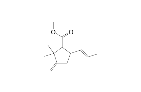 Cyclopentanecarboxylic acid, 3-methylene-2,2-dimethyl-5-[(E)-1-propenyl]-, methyl ester