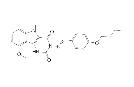 3-{[(E)-(4-butoxyphenyl)methylidene]amino}-9-methoxy-1H-pyrimido[5,4-b]indole-2,4(3H,5H)-dione