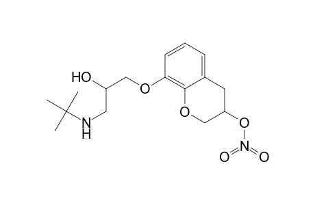 2H-1-Benzopyran-3-ol, 8-[3-[(1,1-dimethylethyl)amino]-2-hydroxypropoxy]-3,4-dihydro-, 3-nitrate