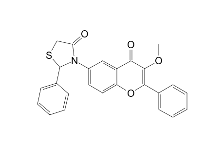 3-(3-METHOXY-4-OXO-2-PHENYL-4H-CHROMEN-6-YL)-2-PHENYLTHIAZOLIDIN-4-ONE