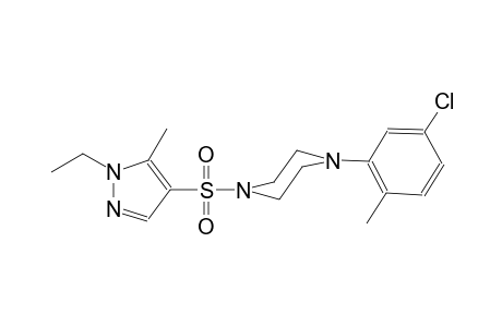 1-(5-chloro-2-methylphenyl)-4-[(1-ethyl-5-methyl-1H-pyrazol-4-yl)sulfonyl]piperazine