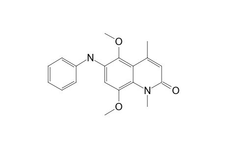 5,8-DIMETHOXY-1,4-DIMETHYL-6-(PHENYLAMINO)-QUINOLIN-2(1H)-ONE
