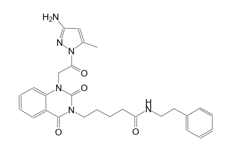 5-(1-[2-(3-amino-5-methyl-1H-pyrazol-1-yl)-2-oxoethyl]-2,4-dioxo-1,4-dihydro-3(2H)-quinazolinyl)-N-(2-phenylethyl)pentanamide