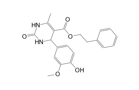 2-phenylethyl 4-(4-hydroxy-3-methoxyphenyl)-6-methyl-2-oxo-1,2,3,4-tetrahydro-5-pyrimidinecarboxylate
