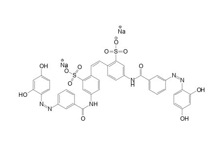Benzenesulfonic acid, 2,2'-(1,2-ethenediyl)bis[5-[[3-[(2,4-dihydroxyphenyl)azo]benzoyl]amino]-, disodium salt