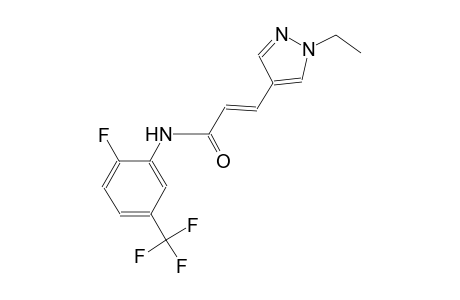 (2E)-3-(1-ethyl-1H-pyrazol-4-yl)-N-[2-fluoro-5-(trifluoromethyl)phenyl]-2-propenamide