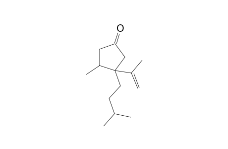 (3RS,4SR)-(+-)-3-Isoamyl-3-isopropenyl-4-methylcyclopentanone