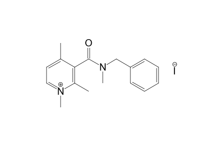 3-(benzylmethylcarbamoyl)-1,2,4-trimethylpyridinium iodide