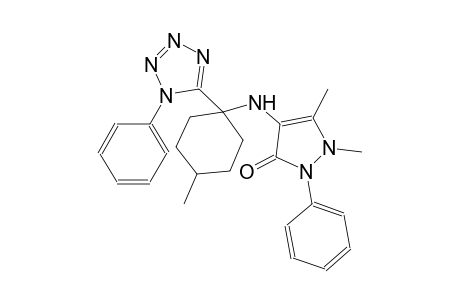 3H-pyrazol-3-one, 1,2-dihydro-1,5-dimethyl-4-[[4-methyl-1-(1-phenyl-1H-tetrazol-5-yl)cyclohexyl]amino]-2-phenyl-