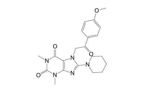 1H-Purine-2,6-dione, 3,7-dihydro-7-[2-(4-methoxyphenyl)-2-oxoethyl]-1,3-dimethyl-8-(1-piperidinyl)-