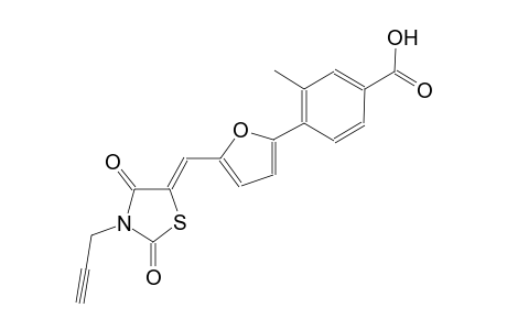 4-(5-{(Z)-[2,4-dioxo-3-(2-propynyl)-1,3-thiazolidin-5-ylidene]methyl}-2-furyl)-3-methylbenzoic acid