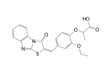 2-{2-ethoxy-4-[(E)-(3-oxo[1,3]thiazolo[3,2-a]benzimidazol-2(3H)-ylidene)methyl]phenoxy}propanoic acid