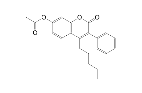 2-oxo-4-pentyl-3-phenyl-2H-chromen-7-yl acetate