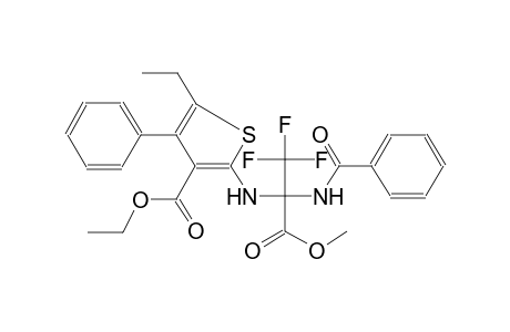 3-thiophenecarboxylic acid, 2-[[1-(benzoylamino)-2,2,2-trifluoro-1-(methoxycarbonyl)ethyl]amino]-5-ethyl-4-phenyl-, ethyl ester