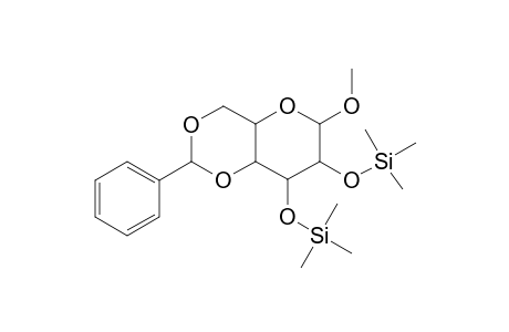 Glucopyranoside <methyl-4,6-O-benzylidene-.alpha.-D->, di-TMS