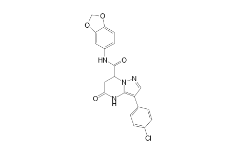 N-(1,3-Benzodioxol-5-yl)-3-(4-chlorophenyl)-5-oxo-4,5,6,7-tetrahydropyrazolo[1,5-a]pyrimidine-7-carboxamide