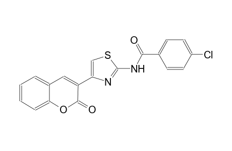 4-chloro-N-[4-(2-oxo-2H-chromen-3-yl)-1,3-thiazol-2-yl]benzamide